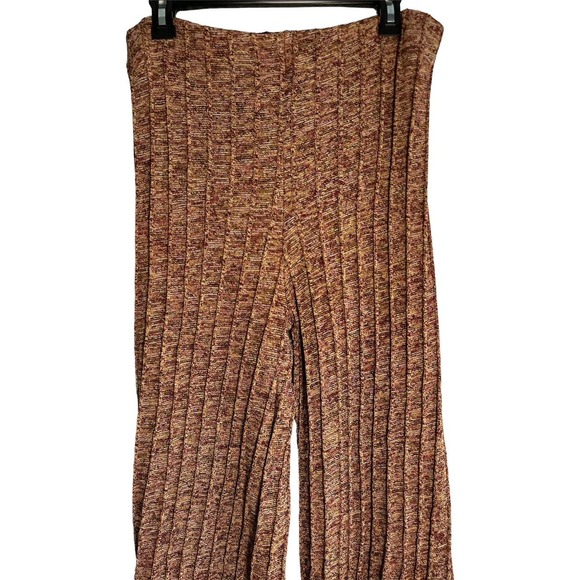 Zara Womens Size XLarge‎ Cropped Ribbed Wide Leg Knit Pants - Picture 2 of 7
